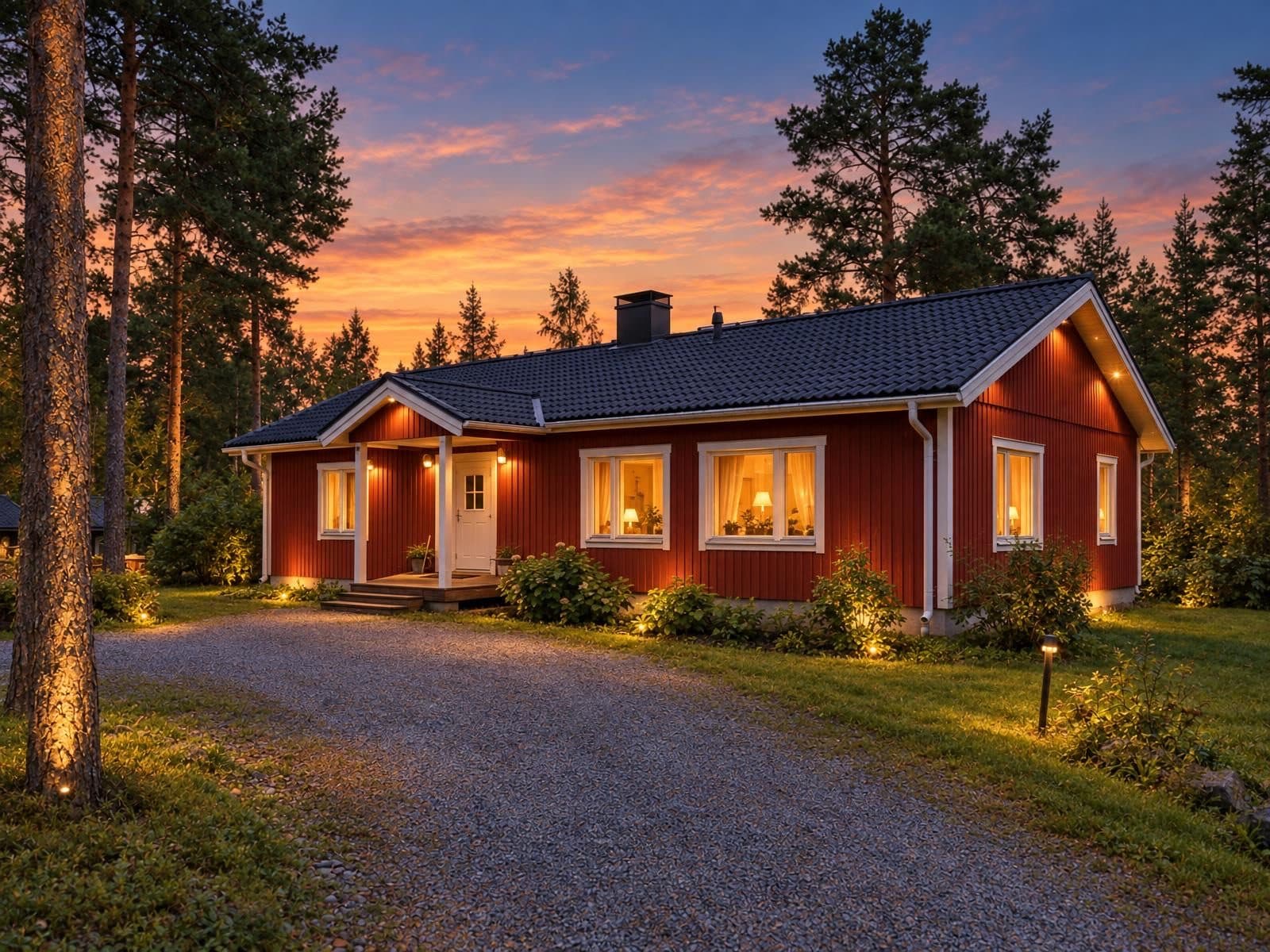Julkisivu muutettuna päivästä hämärään
