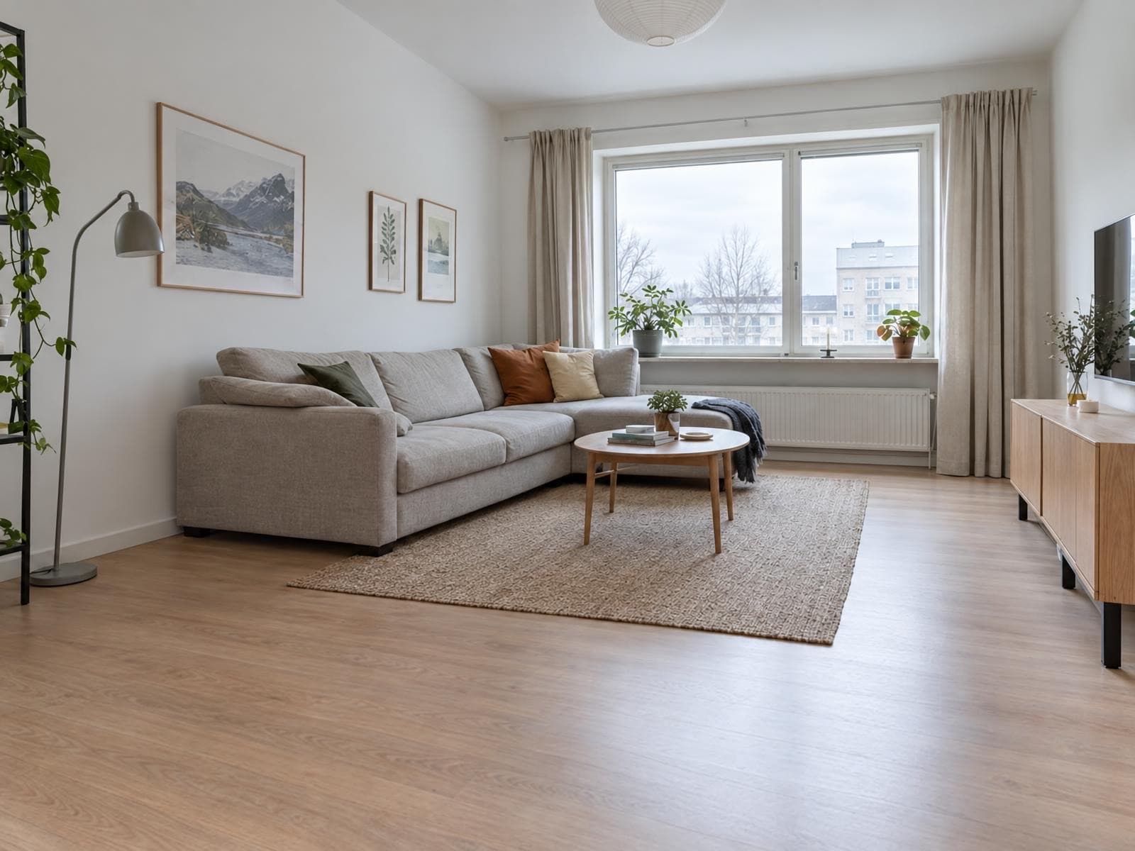 Samme rum ryddet, klar til staging eller fotografering